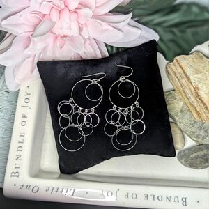 Lia Sophia Chandelier Earrings Silver-tone Hanging Long Lightweight